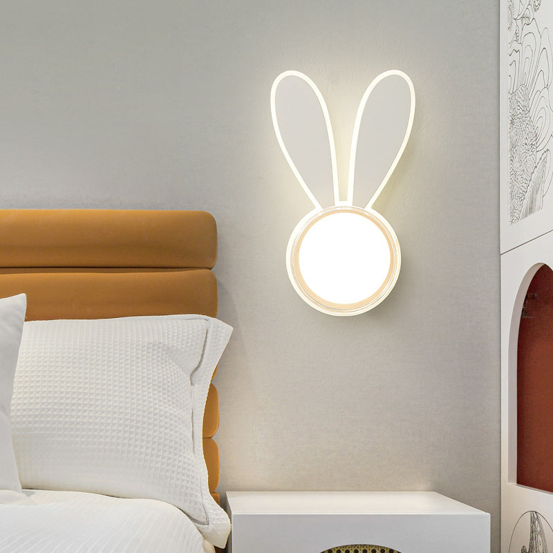 Lumendat Modern Minimalist Kids Iron Acrylic Rabbit & Dolphin LED Wall Sconce Lamp for Bedroom Lumendat