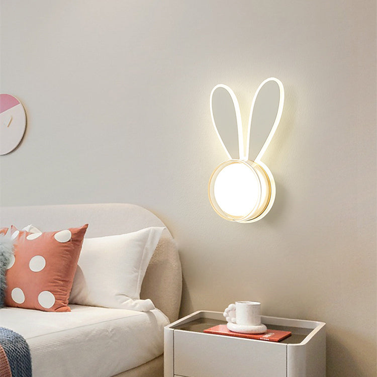 Lumendat Modern Minimalist Kids Iron Acrylic Rabbit & Dolphin LED Wall Sconce Lamp for Bedroom Lumendat