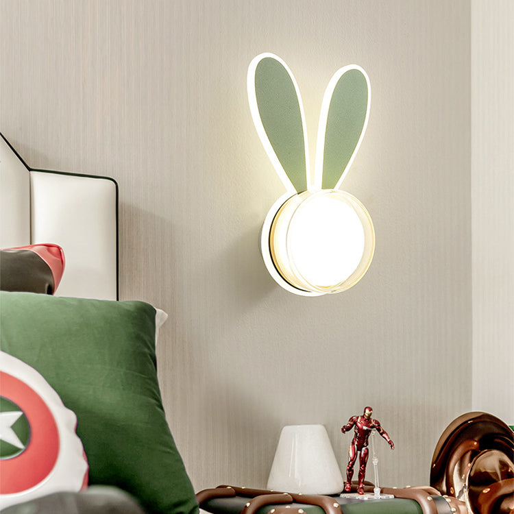 Lumendat Modern Minimalist Kids Iron Acrylic Rabbit & Dolphin LED Wall Sconce Lamp for Bedroom Lumendat