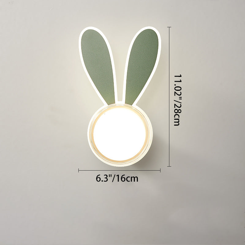 Lumendat Modern Minimalist Kids Iron Acrylic Rabbit & Dolphin LED Wall Sconce Lamp for Bedroom Lumendat