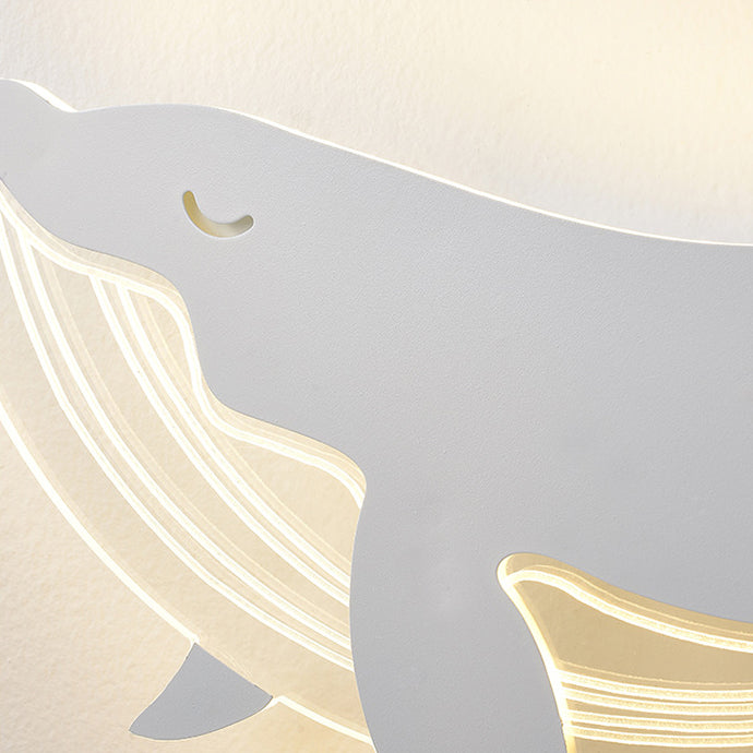Lumendat Modern Minimalist Kids Iron Acrylic Rabbit & Dolphin LED Wall Sconce Lamp for Bedroom Lumendat
