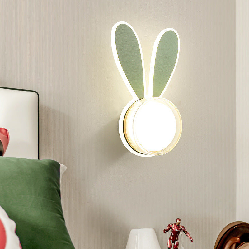 Lumendat Modern Minimalist Kids Iron Acrylic Rabbit & Dolphin LED Wall Sconce Lamp for Bedroom Lumendat