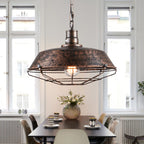 Contemporary Industrial Saucepan Lid Iron 1-Light Pendant Light For Dining Room