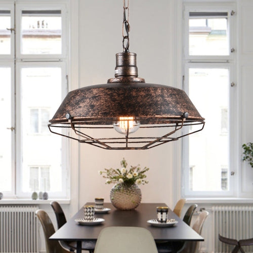 Contemporary Industrial Saucepan Lid Iron 1-Light Pendant Light For Dining Room