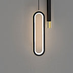 Modern Minimalist Elliptical Iron Aluminum Acrylic LED Pendant Light for Bedroom