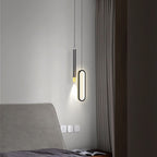 Modern Minimalist Elliptical Iron Aluminum Acrylic LED Pendant Light for Bedroom