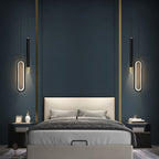 Modern Minimalist Elliptical Iron Aluminum Acrylic LED Pendant Light for Bedroom