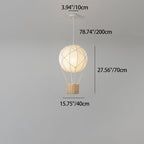 Modern Minimalist Kids Hot Air Balloon Fabric Iron Rattan Weaving 1-light Pendant Light for Bedroom BulbSquare