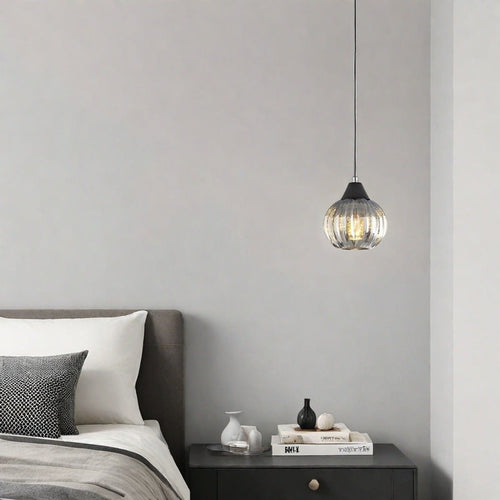 Modern Minimalist Pumpkin Iron Glass 1-Light Pendant Light For Living Room