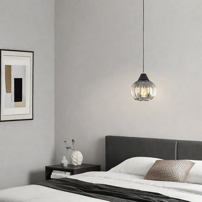 Modern Minimalist Pumpkin Iron Glass 1-Light Pendant Light For Living Room