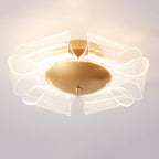 Contemporary Luxury Flower Acrylic Iron LED Semi-flush Mount Ceiling Light for Living Room