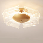 Contemporary Luxury Flower Acrylic Iron LED Semi-flush Mount Ceiling Light for Living Room
