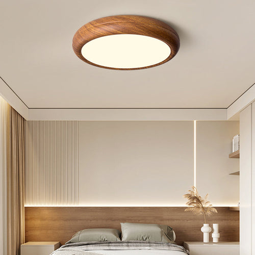 Modern Minimalist Round Iron Acrylic LED Flush Mount Ceiling Light for Bedroom