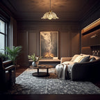 Contemporary Scandinavian Flower Copper Glass 1-Light Pendant Light For Living Room