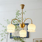 Traditional Rustic Tulip Floral Copper Resin 3/5/6/8-light Chandelier for Living Room BulbSquare