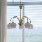 Traditional Rustic Tulip Floral Copper Resin 3/5/6/8-light Chandelier for Living Room BulbSquare