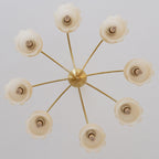 Traditional Rustic Tulip Floral Copper Resin 3/5/6/8-light Chandelier for Living Room BulbSquare