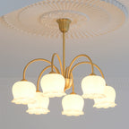 Traditional Rustic Tulip Floral Copper Resin 3/5/6/8-light Chandelier for Living Room BulbSquare