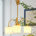 Traditional Rustic Tulip Floral Copper Resin 3/5/6/8-light Chandelier for Living Room BulbSquare