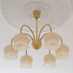 Traditional Rustic Tulip Floral Copper Resin 3/5/6/8-light Chandelier for Living Room BulbSquare