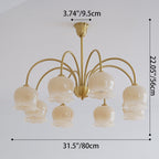 Traditional Rustic Tulip Floral Copper Resin 3/5/6/8-light Chandelier for Living Room BulbSquare