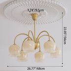 Traditional Rustic Tulip Floral Copper Resin 3/5/6/8-light Chandelier for Living Room BulbSquare