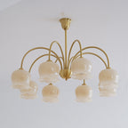 Traditional Rustic Tulip Floral Copper Resin 3/5/6/8-light Chandelier for Living Room BulbSquare