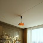 Traditional Vintage Semicircular Acrylic Wood Metal 1-light Pendant Light for Dining Room BulbSquare
