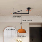 Traditional Vintage Semicircular Acrylic Wood Metal 1-light Pendant Light for Dining Room BulbSquare