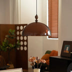 Traditional Vintage Semicircular Acrylic Wood Metal 1-light Pendant Light for Dining Room BulbSquare