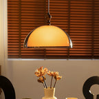 Traditional Vintage Semicircular Acrylic Wood Metal 1-light Pendant Light for Dining Room BulbSquare