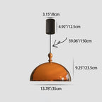 Traditional Vintage Semicircular Acrylic Wood Metal 1-light Pendant Light for Dining Room BulbSquare