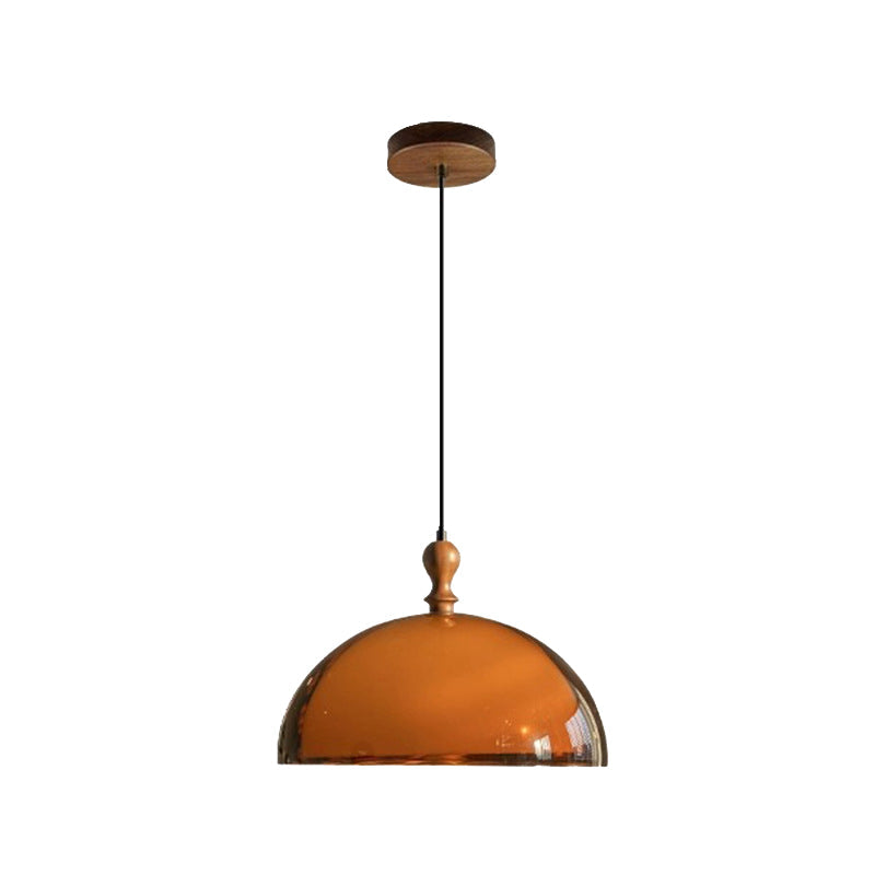 Traditional Vintage Semicircular Acrylic Wood Metal 1-light Pendant Light for Dining Room BulbSquare