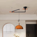 Traditional Vintage Semicircular Acrylic Wood Metal 1-light Pendant Light for Dining Room BulbSquare