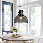 Contemporary Industrial Grid Birdcage Iron 1-Light Pendant Light For Dining Room
