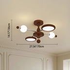 Contemporary Creative Circular Acrylic Iron LED Semi-flush Mount Ceiling Light for Living Room