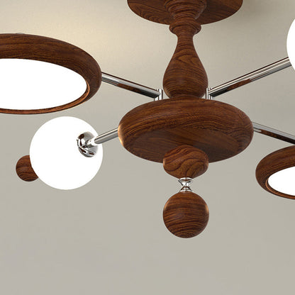 Contemporary Creative Circular Acrylic Iron LED Semi-flush Mount Ceiling Light for Living Room