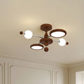 Contemporary Creative Circular Acrylic Iron LED Semi-flush Mount Ceiling Light for Living Room