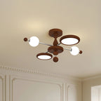 Contemporary Creative Circular Acrylic Iron LED Semi-flush Mount Ceiling Light for Living Room