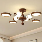 Contemporary Creative Circular Acrylic Iron LED Semi-flush Mount Ceiling Light for Living Room