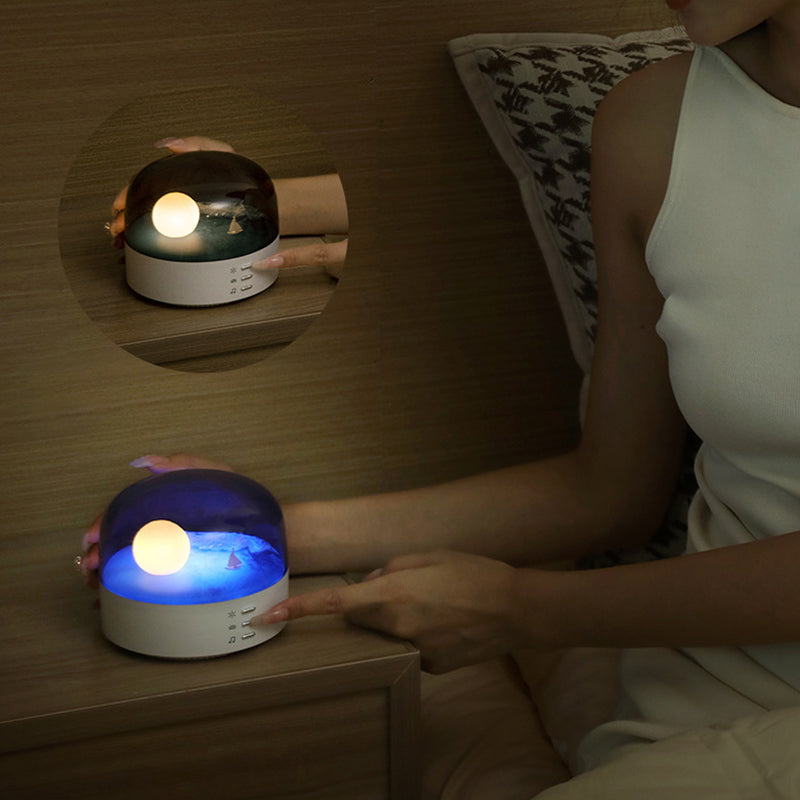 Lumendat Contemporary Creative Bluetooth Round ABS PC PVC USB LED Kids Night Light For Bedroom Lumendat