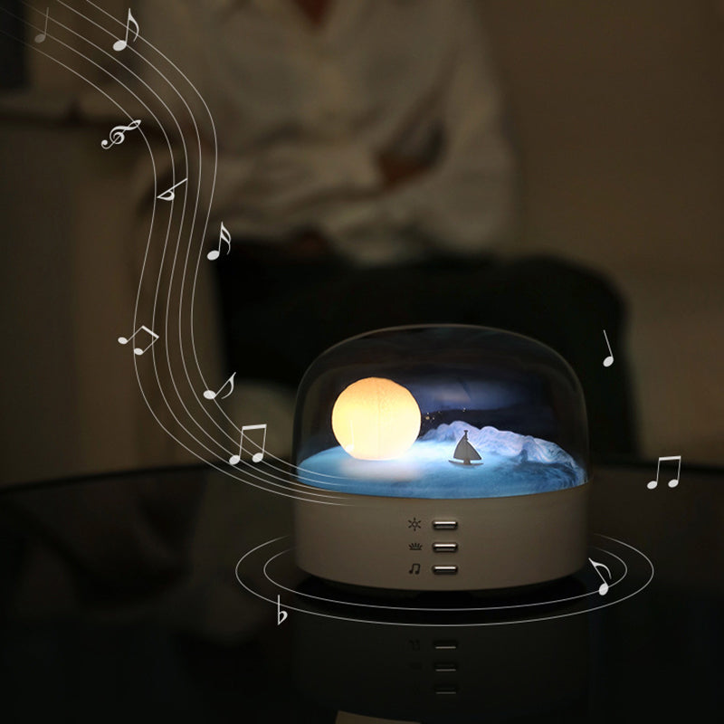 Lumendat Contemporary Creative Bluetooth Round ABS PC PVC USB LED Kids Night Light For Bedroom Lumendat