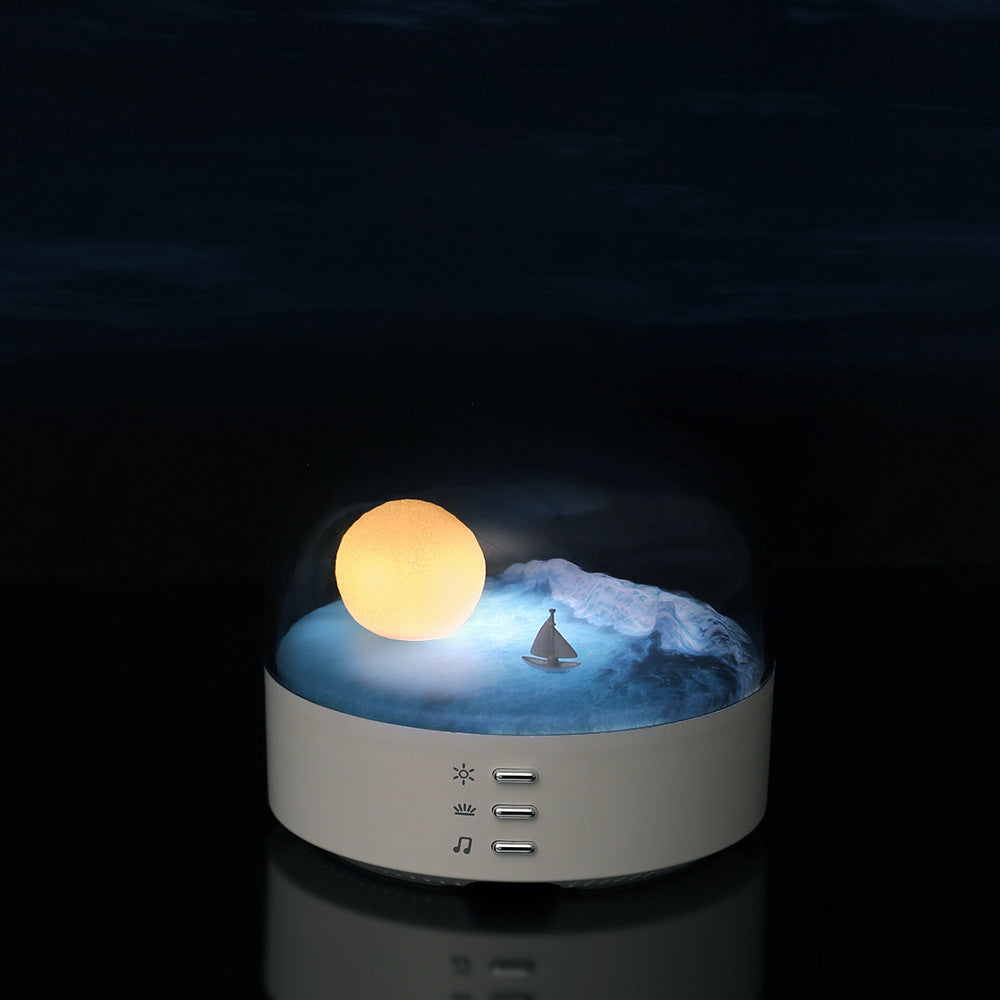 Lumendat Contemporary Creative Bluetooth Round ABS PC PVC USB LED Kids Night Light For Bedroom Lumendat