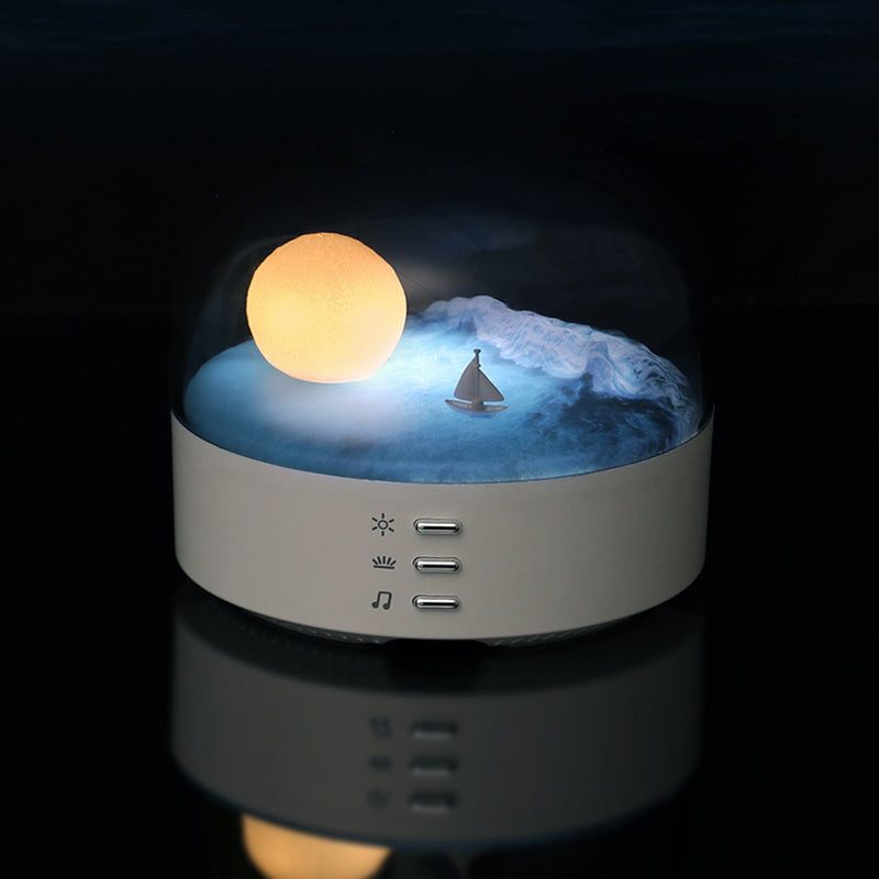 Lumendat Contemporary Creative Bluetooth Round ABS PC PVC USB LED Kids Night Light For Bedroom Lumendat