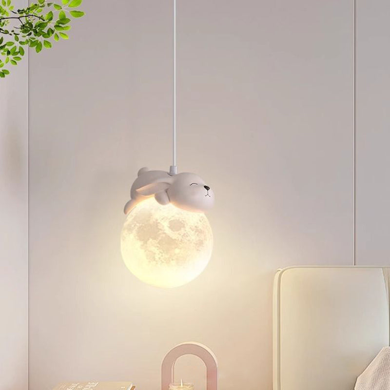 Lumendat Contemporary Creative Kids Bear Rabbit Iron Resin PLA 1/3-Light Chandelier For Bedroom Lumendat