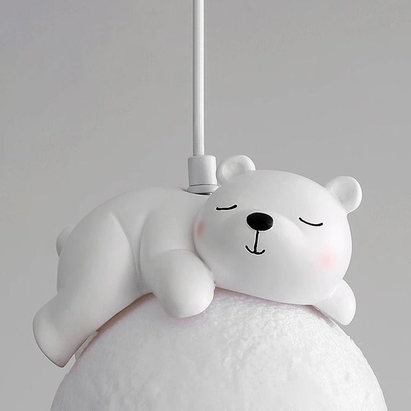 Lumendat Contemporary Creative Kids Bear Rabbit Iron Resin PLA 1/3-Light Chandelier For Bedroom Lumendat