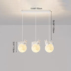 Lumendat Contemporary Creative Kids Bear Rabbit Iron Resin PLA 1/3-Light Chandelier For Bedroom Lumendat
