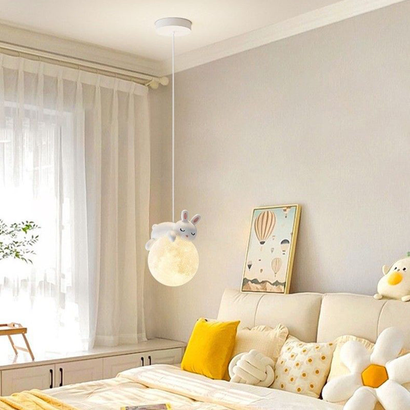 Lumendat Contemporary Creative Kids Bear Rabbit Iron Resin PLA 1/3-Light Chandelier For Bedroom Lumendat