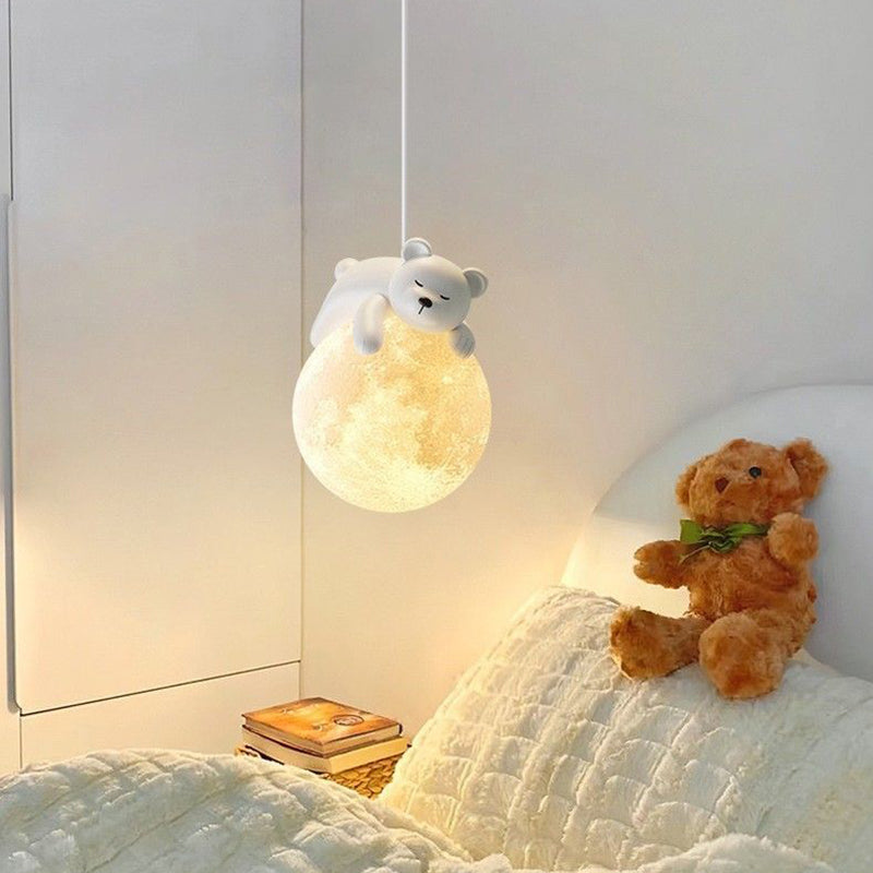Lumendat Contemporary Creative Kids Bear Rabbit Iron Resin PLA 1/3-Light Chandelier For Bedroom Lumendat