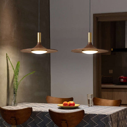 Traditional Rustic Round Iron Acrylic LED Pendant Light For Dining Room